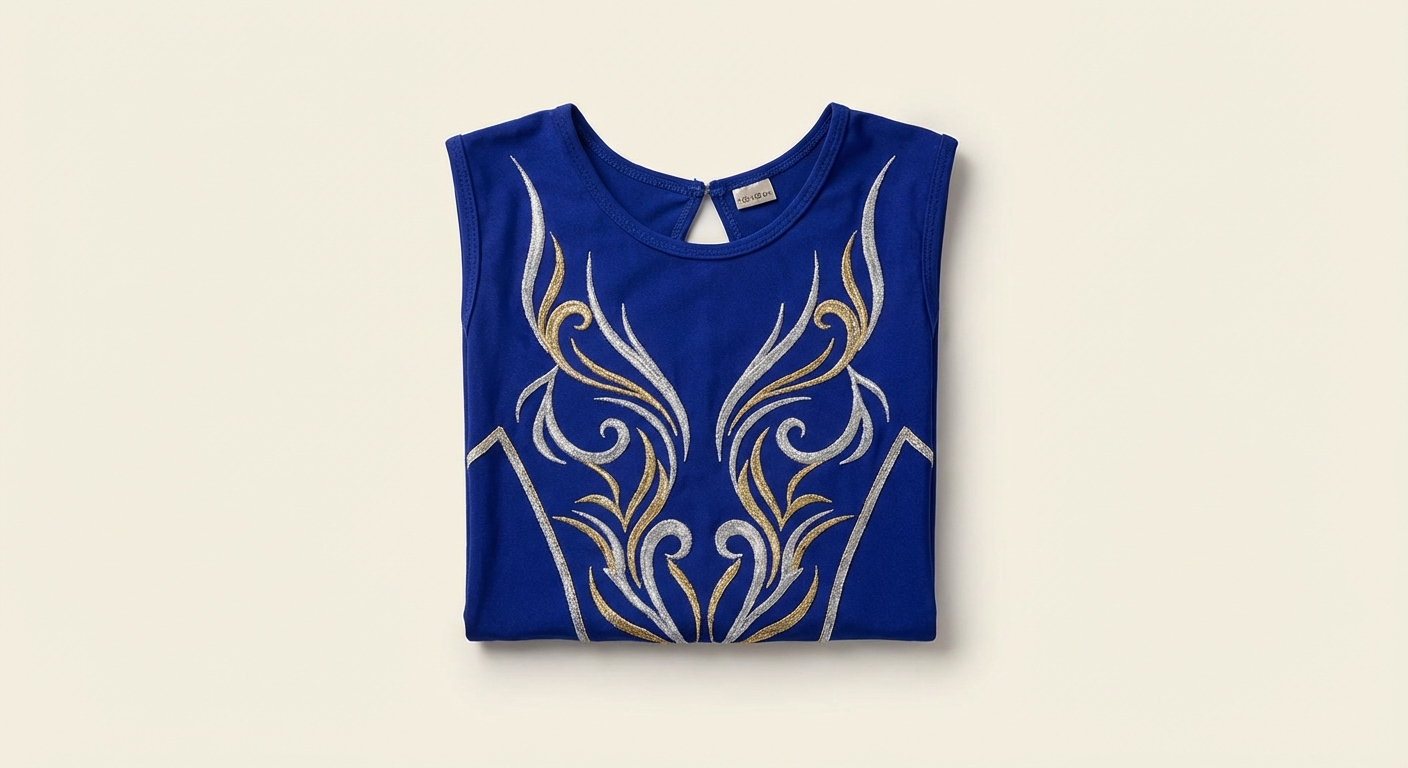 Синій купальник з золотим орнаментом | р. 150