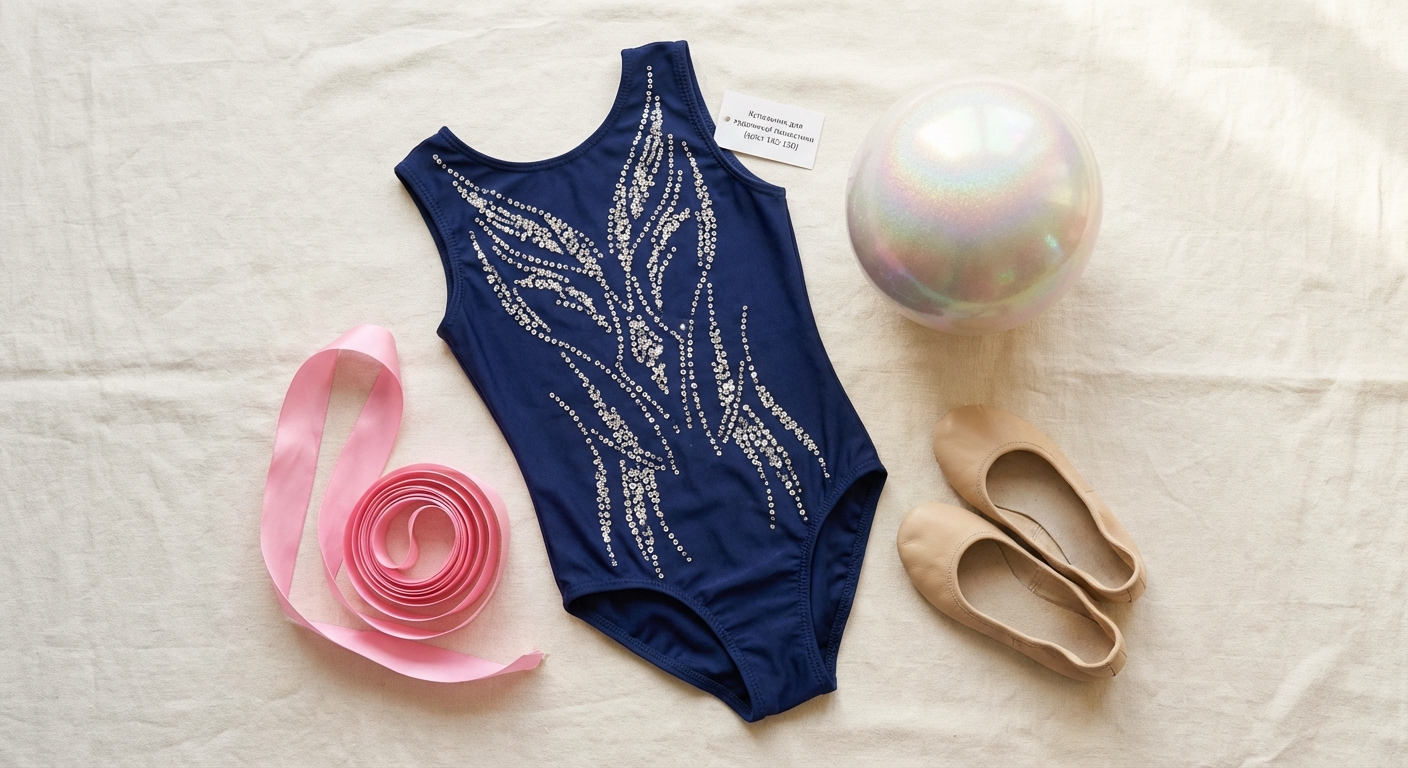 Купальник для художньої гімнастики (р. 150) - flat-lay