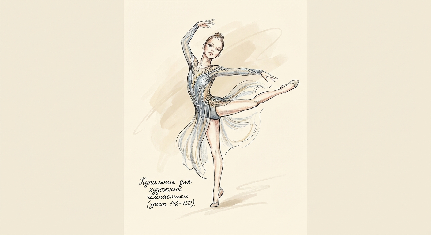 Купальник для художньої гімнастики (р. 150) - on-model