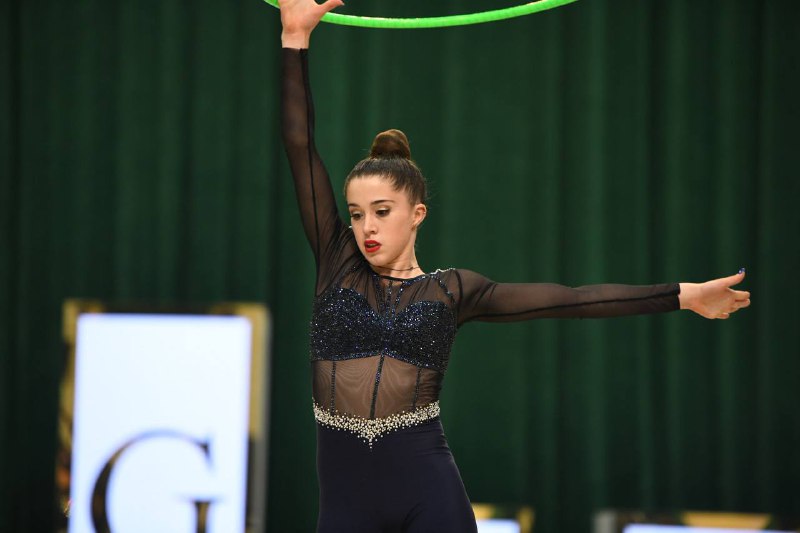 Чорний комбінезон для художньої гімнастики | зріст 148–158