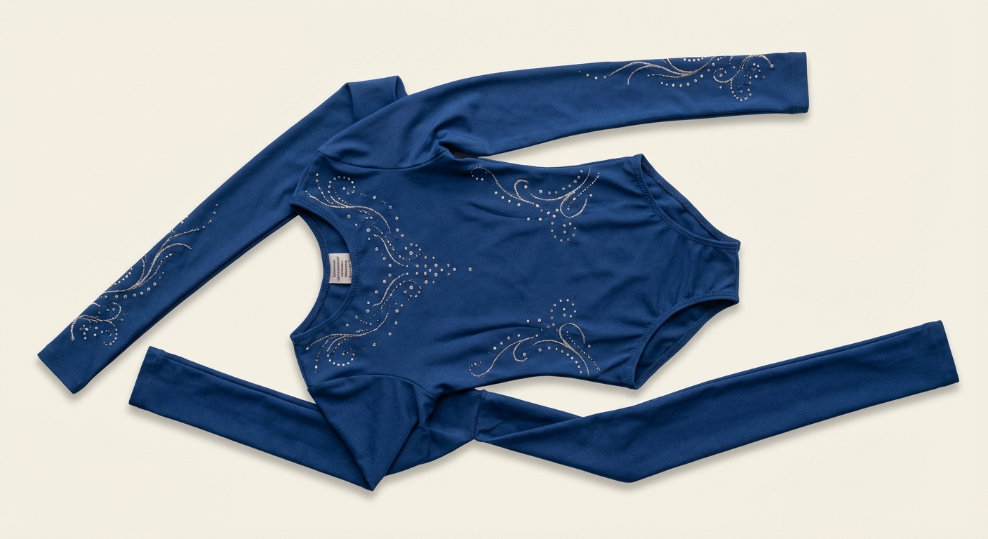 Темно-синій купальник з вензельним візерунком | зріст 140
