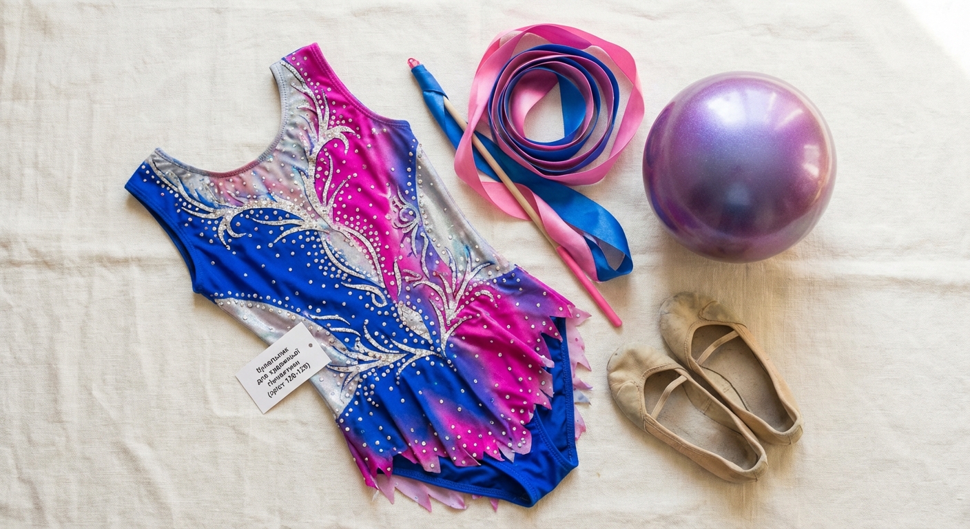 Купальник для художньої гімнастики (зріст 140) - flat-lay