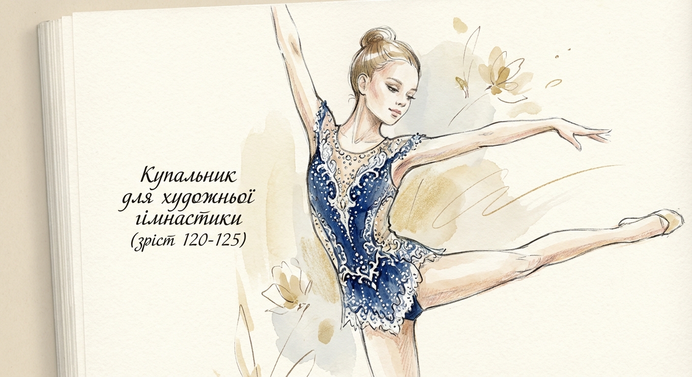 Купальник для художньої гімнастики (зріст 140) - on-model